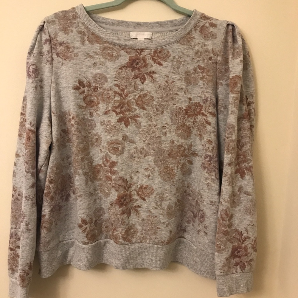 14th & Union floral printed sweatshirt